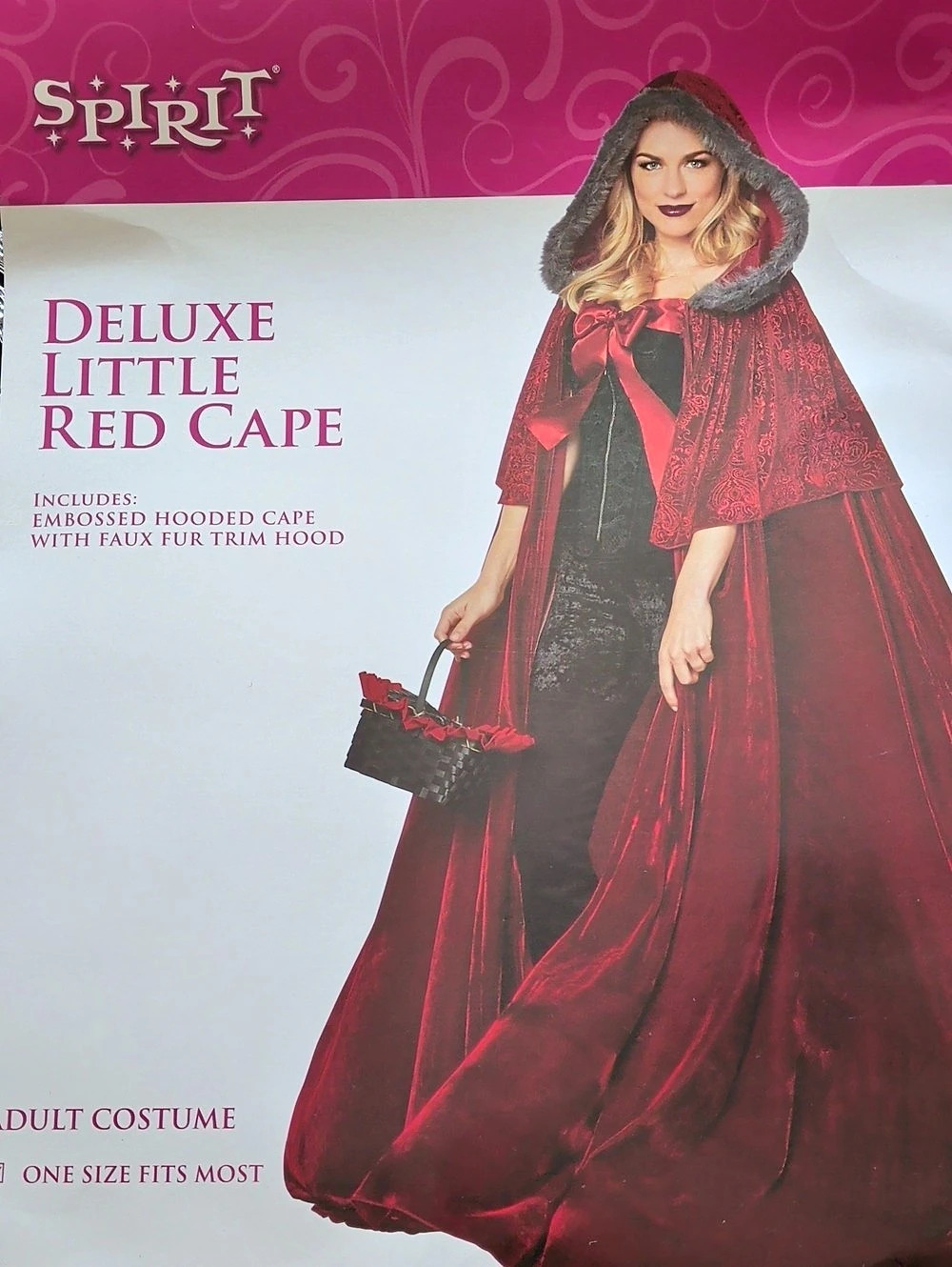 Spirit Deluxe Little Red Cape Red Hooded Cape NWT